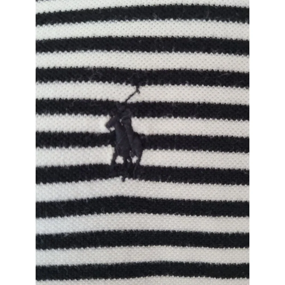VTG Polo Ralph Lauren Shirt Men's Size‎ XL Black Stripe S/S 90s Y2K Preppy